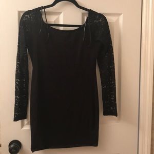 Sexy curvy black mini dress